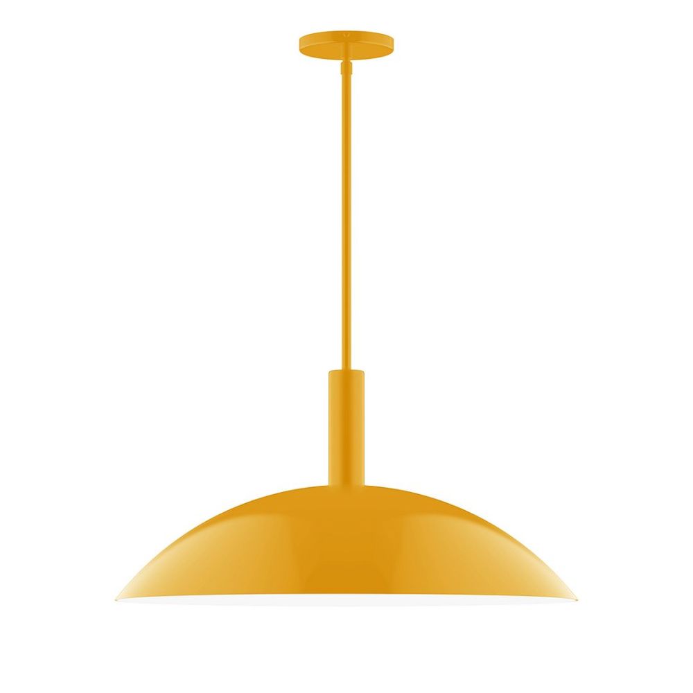 Montclair Lightworks STGX477-21 24" Stack Half Dome Stem Hung Pendant Bright Yellow Finish